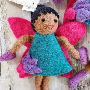 Global Crafts Felted Tooth Fairy Doll With Pocket Fair Trade Made in Nepal
